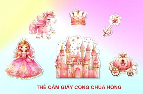 Set giấy CT- công chúa và lâu đài hồng.