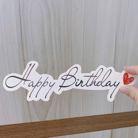 Set 80 chữ giấy -happy birthday chữ mảnh dài và trái tim đỏ (kt 12cm).
