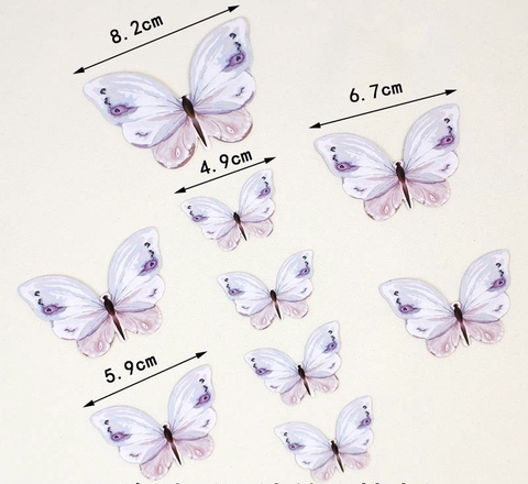 10 set bướm giấy mẫu mới (10 bướm/set)-màu TÍM HỒNG NHẠT.