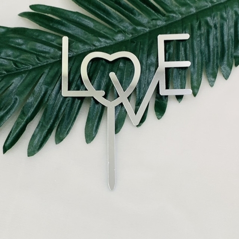 Set 10 mica LOVE chữ in-BẠC.