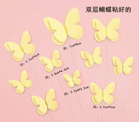 Set 10 bướm giấy 2 lớp -VÀNG.