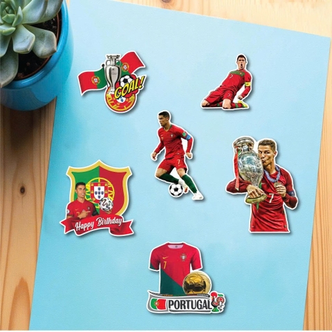 Combo 5 set giấy - bóng đá ronaldo áo đỏ.