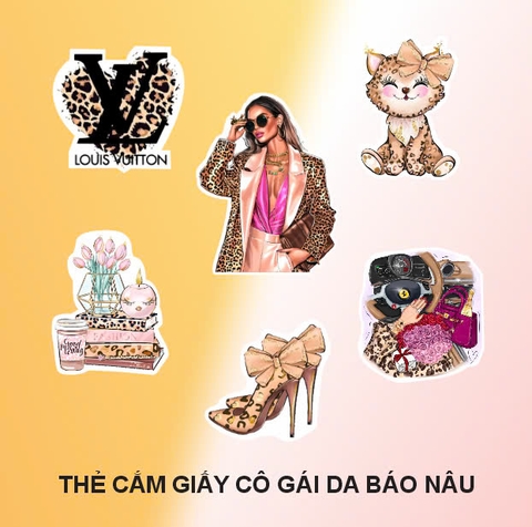 Set 10 set giấy cô gái da báo nâu (CT).