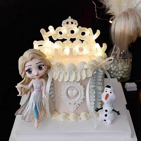 Đèn nháy chữ HPBD 2 hàng-màu vàng.