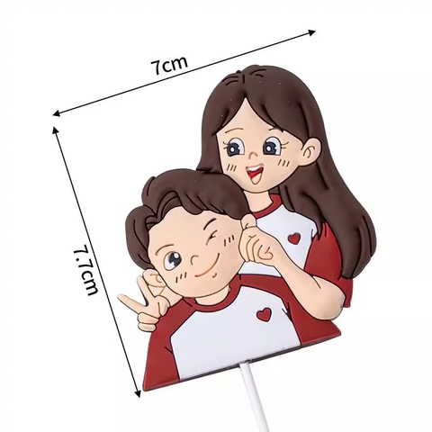 Tượng nhựa dẻo-ĐÔI KUTE ÁO ĐỎ VÉO TAI (đôi).