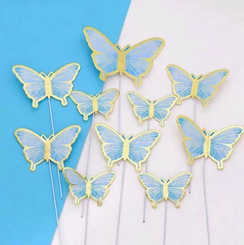 10 set bướm giấy mẫu mới (10 bướm/set)-XANH DƯƠNG9828.