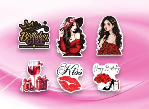 10 set giấy cô gái -VÁY ĐỎ đội mũ đỏ CT.