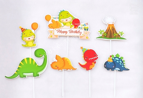 Set giấy khủng long baby chùm bóng.