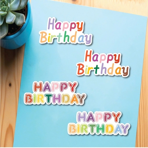 Set 40 chữ HPBD giấy sắc màu mix 2 mẫu.