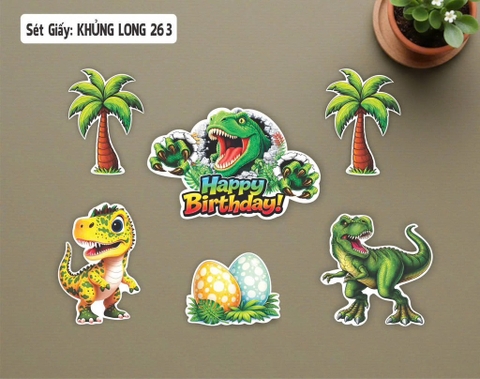 10 set giấy HD - khủng long 263 (có 2 quả trứng khủng long).