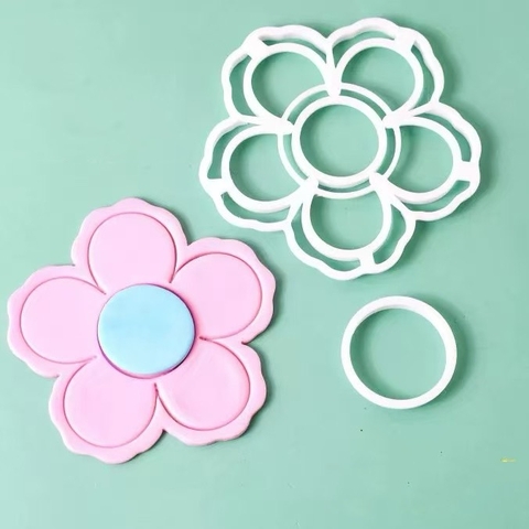 Khuôn nhấn hình bông hoa 5 cánh (đk 11cm).