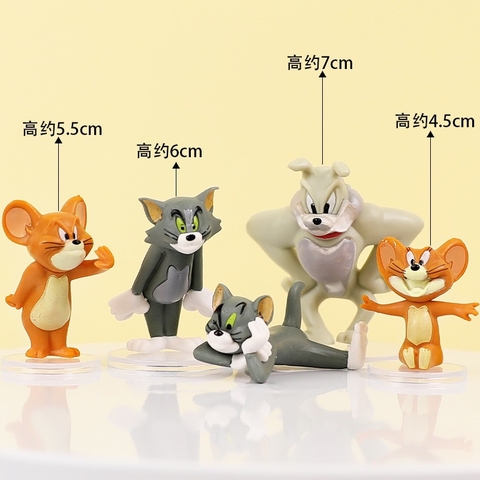 Set tượng nhựa đặc 5 chi tiết - Tom và Jerry.