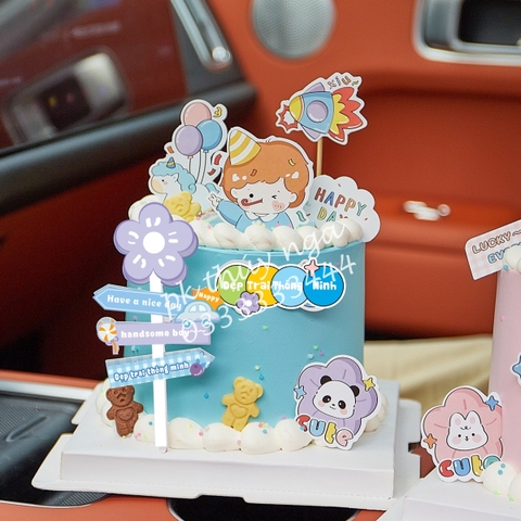 Combo 2 set giấy - bé trai thổi còi (đẹp trai thông minh).