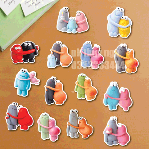 Set cây cắm giấy SX - 14 đôi nhân vật VÔ TRI mix mẫu (cao khoảng 6-7cm).