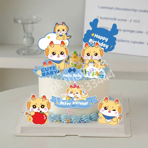 Combo 2 set giấy- mẫu RỒNG baby VÀNG, XANH9864.