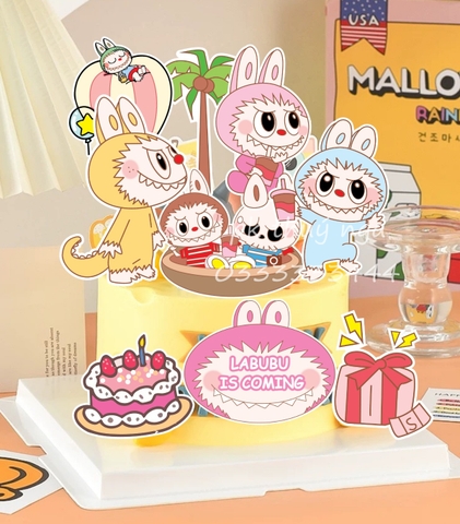 Combo 2 set giấy-Labubu (mẫu 2 -có cây dừa).