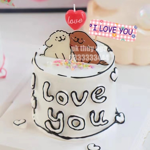 Set 60 bảng giấy-HPBD (happy birthday) mix chữ I LOVE YOU hình chữ nhật sắc màu.