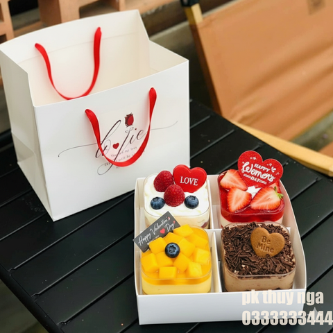 Set 10 túi giấy -MÀU TRẮNG size 18.5x18.5x15 cm (đựng hộp 4 ngăn) (CHÚ Ý TRÁNH NHẦM VỚI SET 5 TÚI ĐỰNG HỘP TIM).