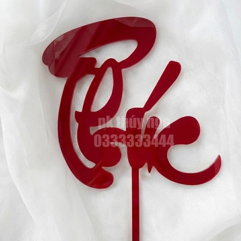 Set 10 mica chữ Phúc -màu ĐỎ.