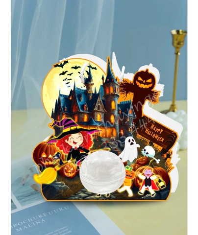 Set 5 hộp cầu-HALLOWEEN (mẫu lâu đài).