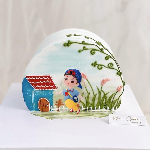 Tượng nhựa dẻo - Bé trai nhảy chân sáo.