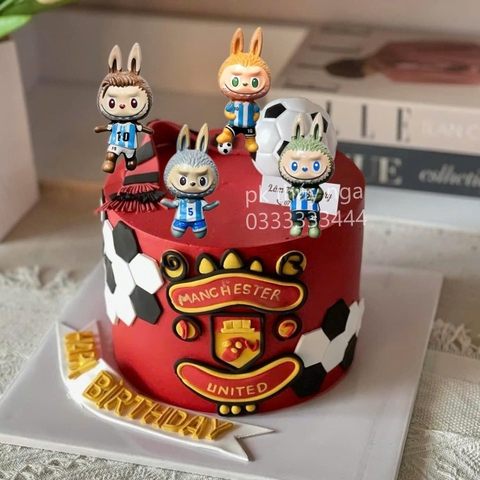 Set 4 tượng nhựa cứng Labubu (cầu thủ bóng đá).