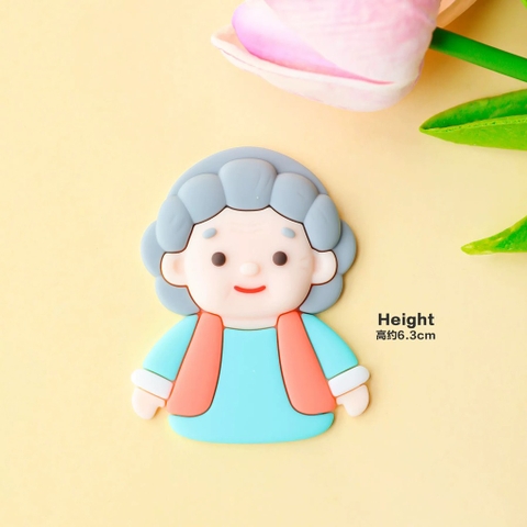 Tượng nhựa dẻo - Mẹ áo xanh dương mix đỏ.