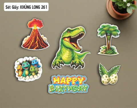 10 set giấy HD - khủng long 261 (khủng long bạo chúa và núi lửa phun trào màu đỏ).