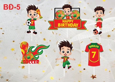 Set giấy bóng đá HD -  cầu thủ áo xanh lá và đỏ (áo chữ RONALDO).