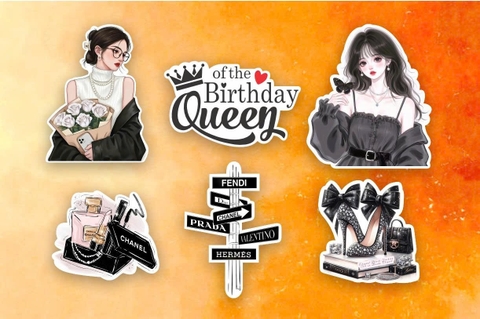 10 set giấy cô gái - hộp quà chanel (CT).