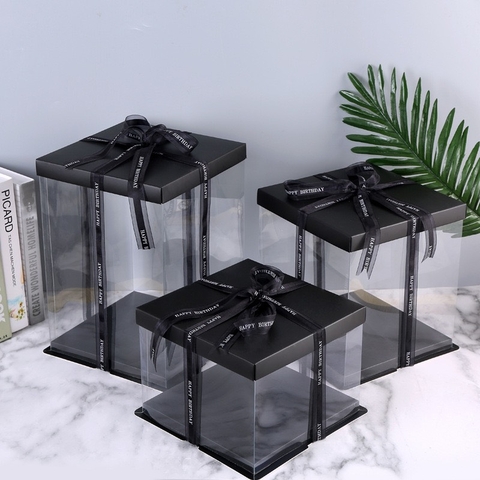 Hộp mica đế đen -26X26X24.