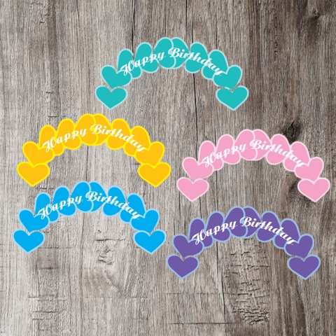 Set 10 bảng HPBD vòng cung mix màu (mỗi chiếc 1 màu).