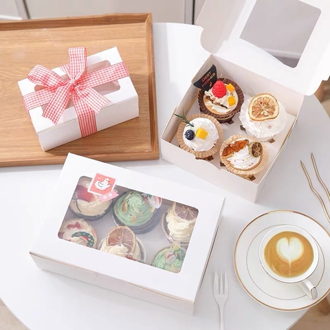 set 10 Hộp cupcake giấy (6 lỗ) (24x16x7.5cm).
