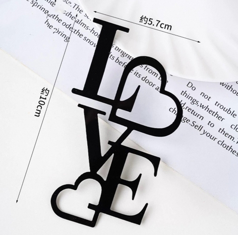 Set 10 mica LOVE xếp tầng-MÀU ĐEN.