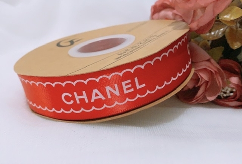 Ruybang chanel 2,5 cm x 50m có viền sóng -ĐỎ TƯƠI.