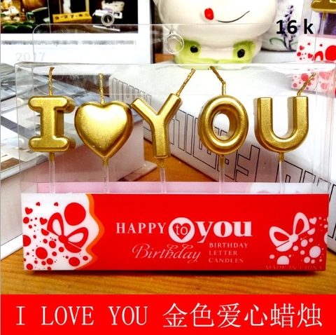 NEN- Nến I love you vàng.