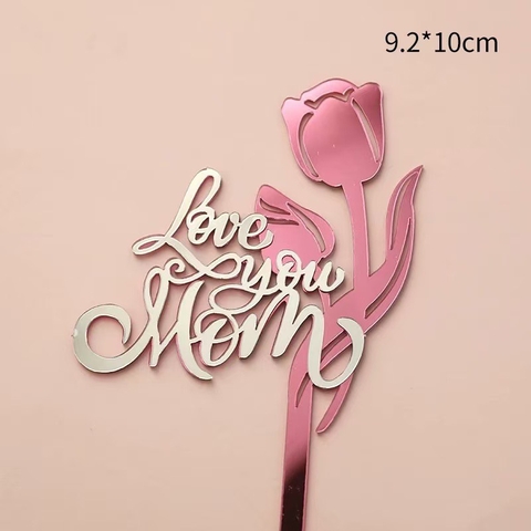 Mica LOVE YOU MOM và Bông hoa (2  lớp).
