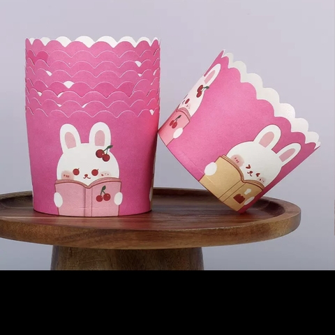 Set 50 cốc cupcake giấy  kt 6x5.5x7cm - màu HỒNG ĐẬM.