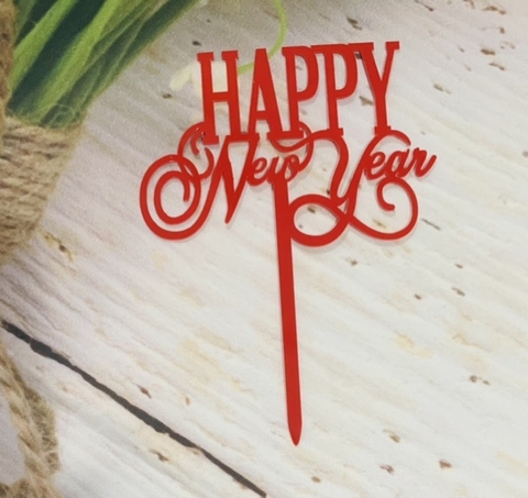 Set 10 mica Happy NEW YEAR- ĐỎ.