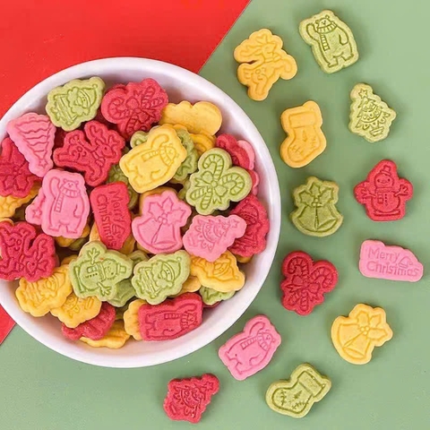 Bánh quy noel (gói 180gam)-mix mẫu tuần lộc+chuông+tất+cây thông+gấu.
