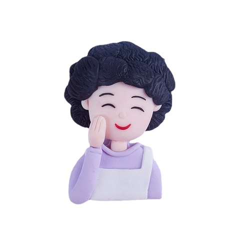 TUONG-Mẹ tóc đen, áo tím (silicon). T59