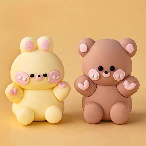 Đôi gấu thỏ (silicon) dạng rời -mẫu mới.