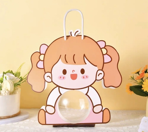 Set 5 hộp cầu giấy em bé tóc vàng nâu-BÉ GÁI.