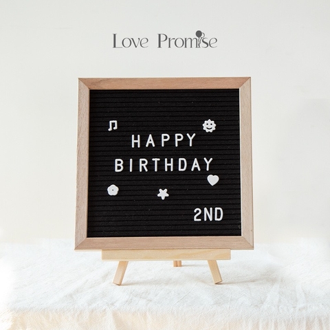 Bảng gỗ decor ghép tên size 25x25cm kèm chữ, số, kí tự.