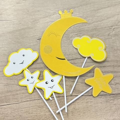 10 set giấy trăng sao bóng HD -MÀU VÀNG.