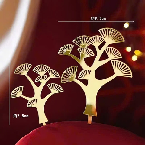 Set 10 mica 2 cây hình quạt -màu vàng.