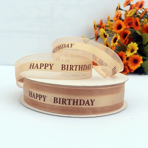 Ruybang chữ HPBD khổ 2.5cm, 45m - vàng đậm.