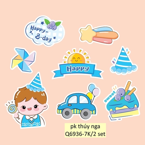 Combo 2 set giấy-bé trai happy và kẹo mút.