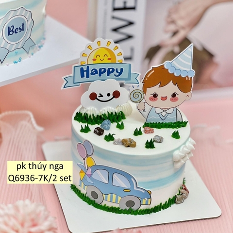 Combo 2 set giấy-bé trai happy và kẹo mút.