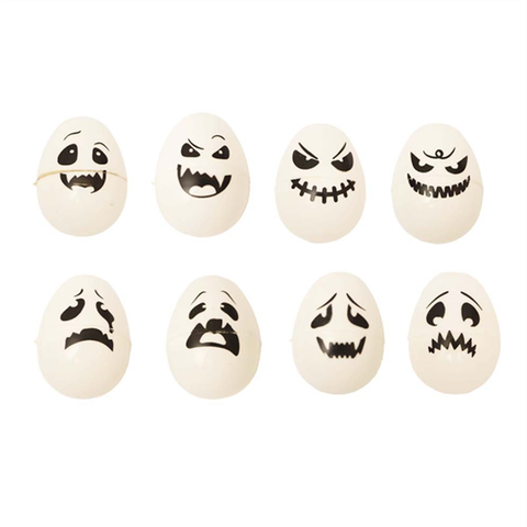 Set 10 quả trứng Halloween - TRẮNG ĐEN.